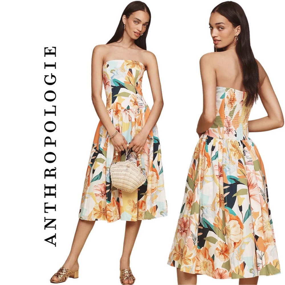 Anthropologie Drop-Waist Midi Dress